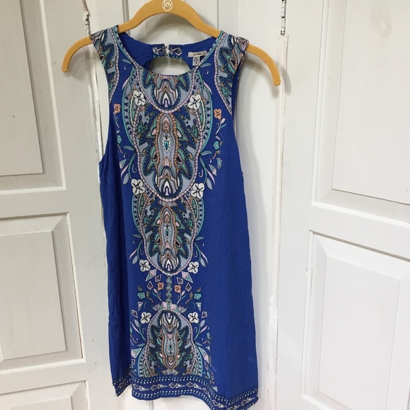 Ecote' Blue Boho Sleeveless Mini Dress - Picture 7 of 13